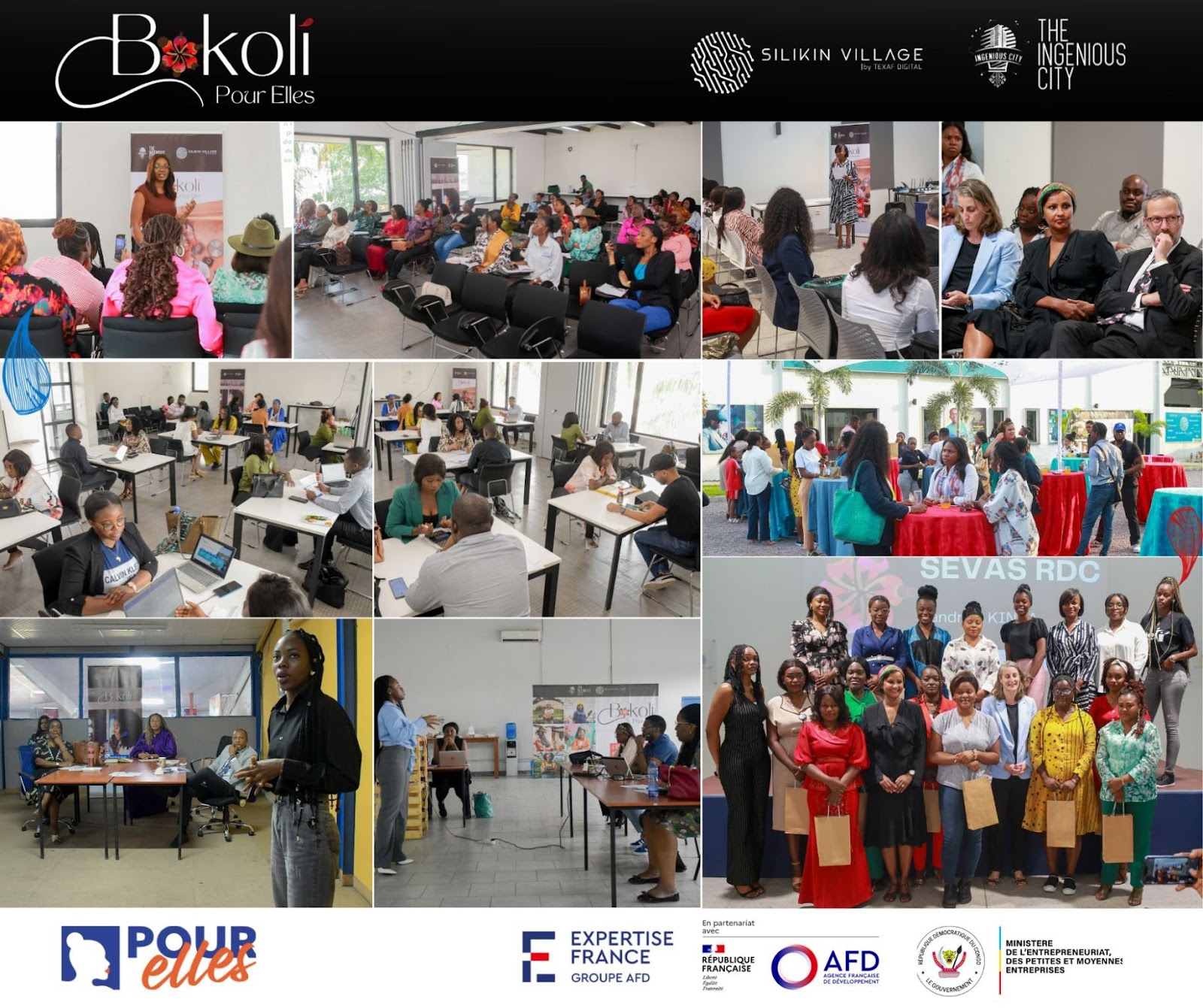 Lancement du programme “Bokoli Pour Elles”, destiné aux femmes entrepreneures de Kinshasa.